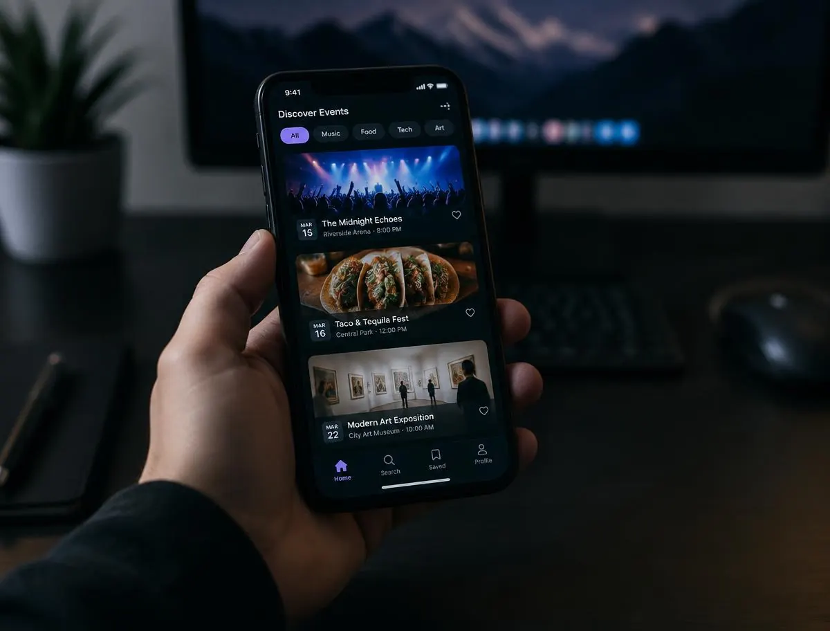 Event Posting App interface presentation